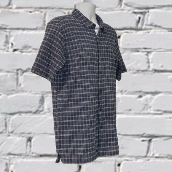 Patagonia Men’s Organic Cotton Button-Up Shirt XL| Blue Plaid| Short Sleeve - Picture 5 of 12